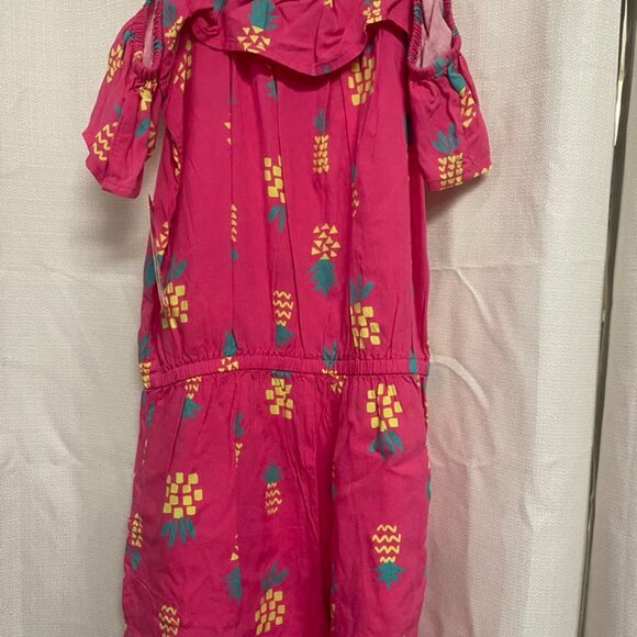 Girls' Pineapple Romper - Cat & Jack Pink- Large 10/12. - Picture 3 of 3